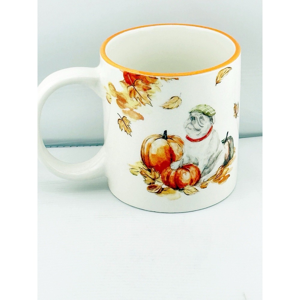 Autumn Pug Mug Certified International. Artist Mary Urban.
